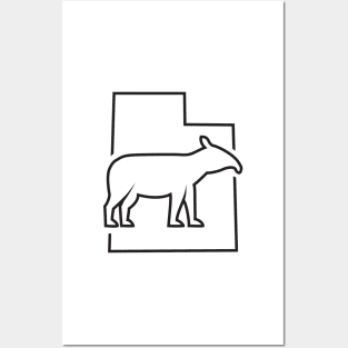 Utah Horse - Tapir  (black outline) Posters and Art